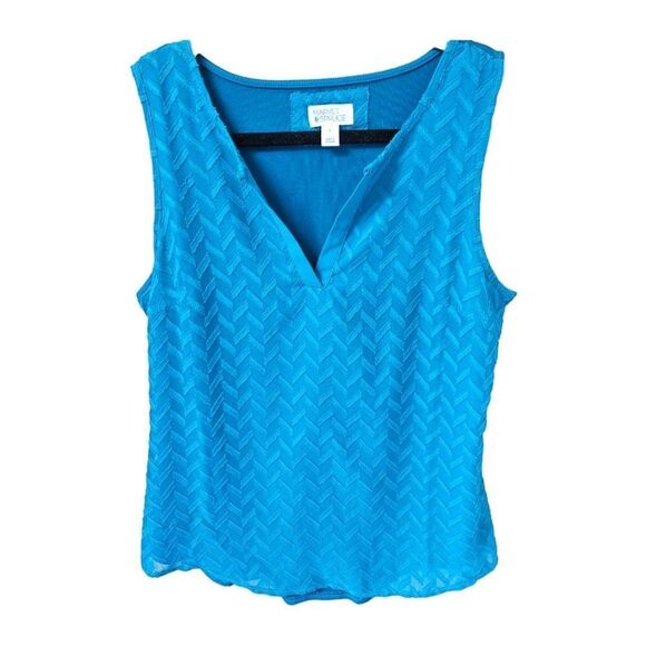 MARKET & SPRUCE Women's NEW Turquoise Geometric Print Sleeveless Tank Top S - Picture 2 of 15